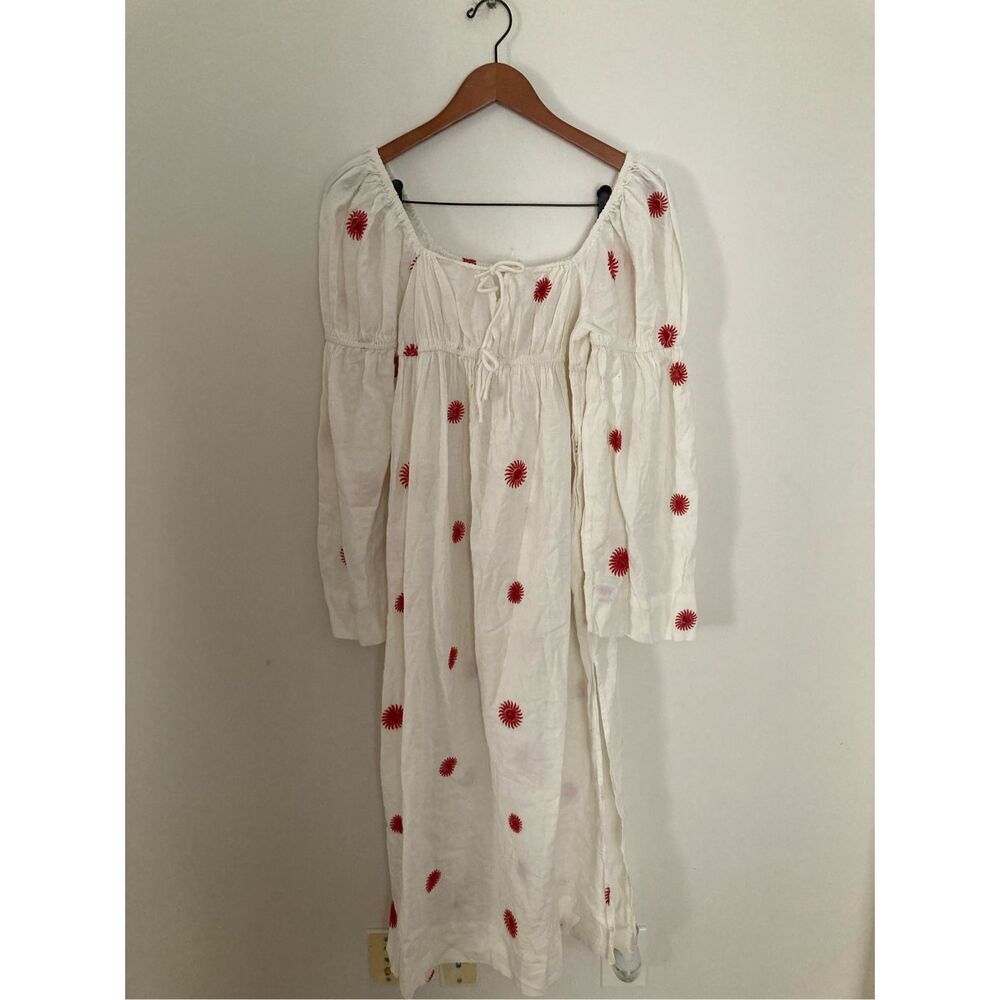 Free People Emory Embroidered Midi Dress S - Picture 5 of 7